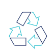 Icone recyclage bleue